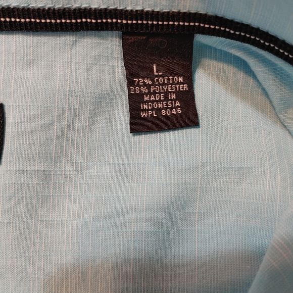 ALFANI REGULAR FIT BUTTON DOWN SHIRT WITH ROLL TABS, 2 POCKET, AQUA SIZE L - Picture 7 of 7